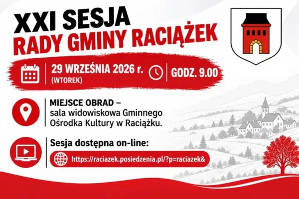 XXI Sesja Rady Gminy Raciążek – 29 września 2026 r.