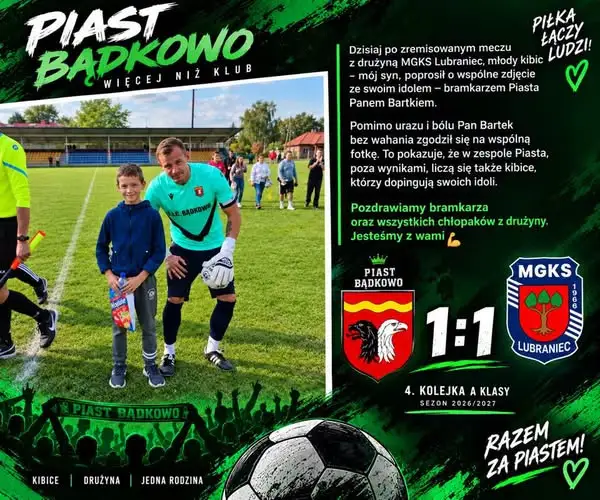 Piast Badkowo tylko zremisował z MGKS Lubraniec. Kibice oczekują więcej
