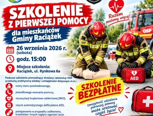 Bezpłatne szkolenie z pierwszej pomocy w Gminie Raciążek
