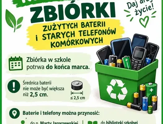 Szkoła w Hucie? Rusza zbiórka zużytych baterii i starych telefonów