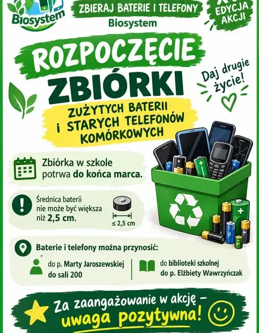 Szkoła w Hucie? Rusza zbiórka zużytych baterii i starych telefonów