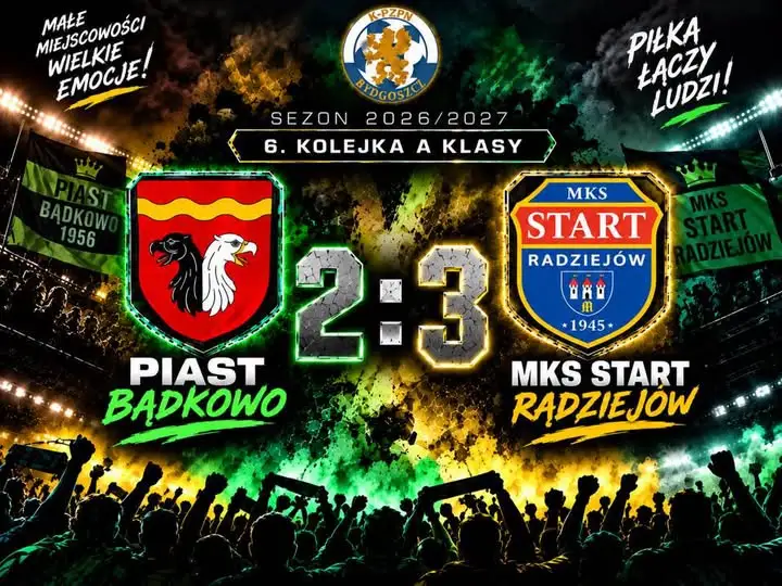 Piast Bądkowo przegrywa ze Startem, ale kibice chwalą charakter drużyny