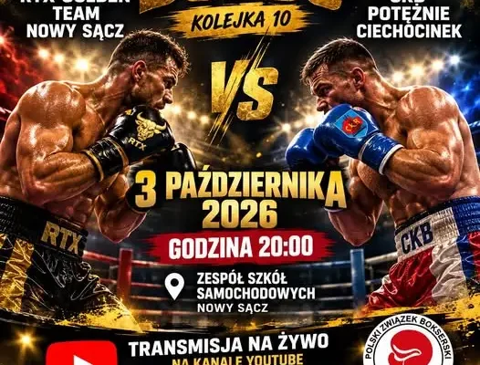 Polska Liga Boksu: CKB Potężnie Ciechocinek zmierzy się z RTX Golden Team Nowy Sącz