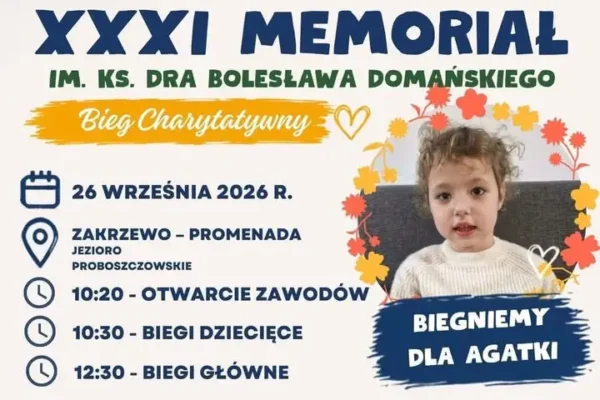 Bieg charytatywny w Zakrzewie – już jutro wspieramy Agatkę