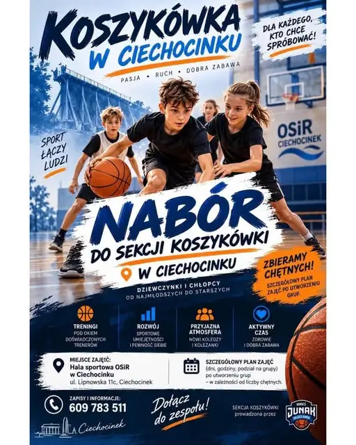 Ciechocinek stawia na koszykówkę – rusza nabór do nowej sekcji