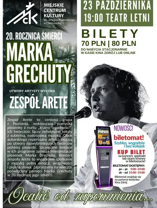 Koncert „Ocalić od zapomnienia” – Ciechocinek uczci 20. rocznicę śmierci Marka Grechuty