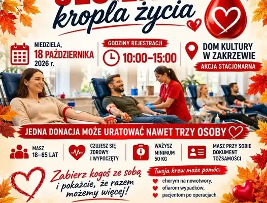 Jesienna kropla życia – akcja krwiodawstwa w Zakrzewie