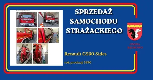 Gmina Bądkowo sprzedaje samochód strażacki Renault G230 Sides – przetarg do 15 października
