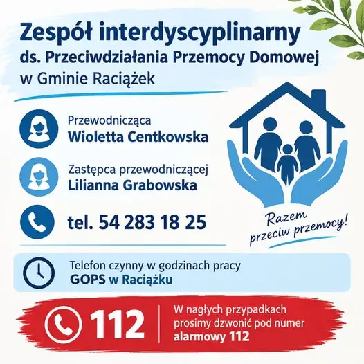 Raciążek: Zespół Interdyscyplinarny pomaga ofiarom przemocy domowej