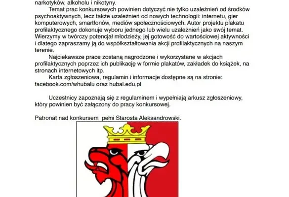 XXI Powiatowy Konkurs na Projekt Plakatu Profilaktycznego w Aleksandrowie