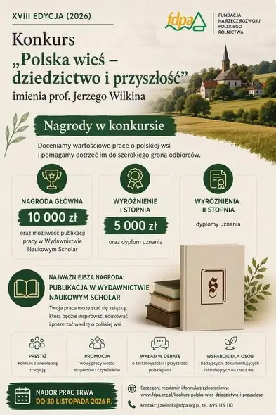 XVIII edycja konkursu „Polska wieś – dziedzictwo i przyszłość” – zgłoszenia otwarte