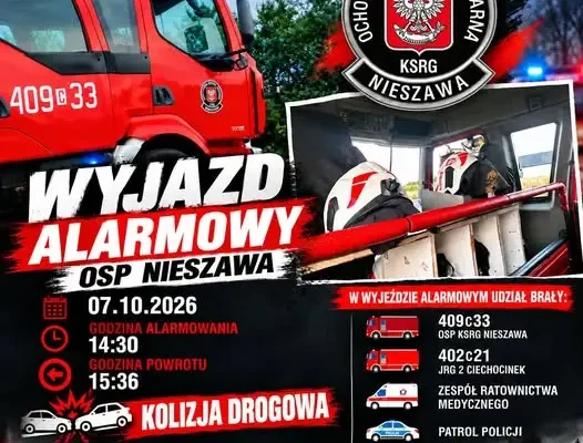 Kolizja drogowa w Nieszawie – interweniowali strażacy z OSP KSRG Nieszawa