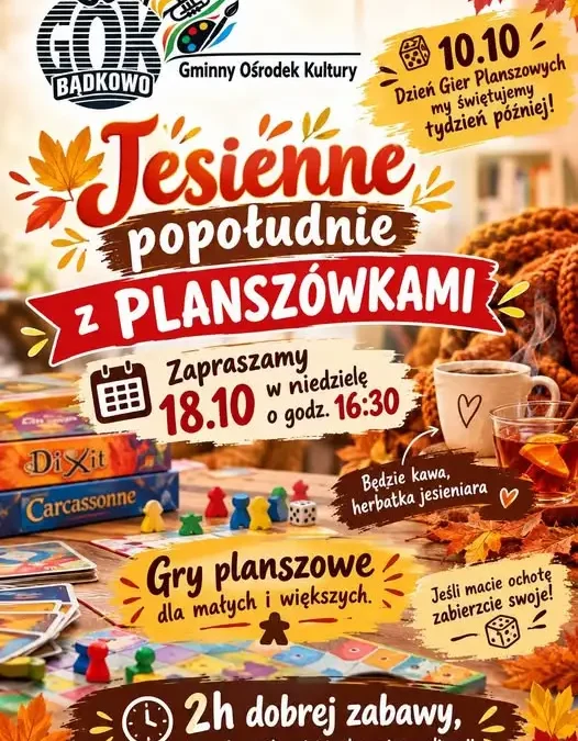 GOK zaprasza na popołudnie z grami planszowymi – już dziś o 16:30