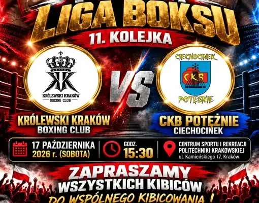 CKB Potężnie Ciechocinek jedzie do Krakowa na 11. kolejkę Polskiej Ligi Boksu