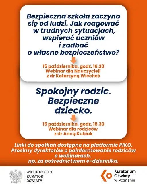 Dwa webinary o bezpieczeństwie dzieci i młodzieży już 15 października