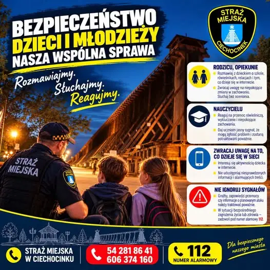 Straż Miejska w Ciechocinku apeluje o czujność wobec bezpieczeństwa dzieci