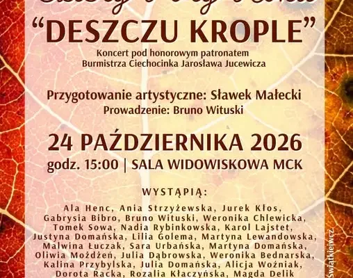Koncert „Deszczu Krople” w Ciechocinku – muzyczne popołudnie już 24 października