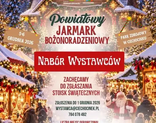 Ciechocinek szuka wystawców na Powiatowy Jarmark Bożonarodzeniowy 2026