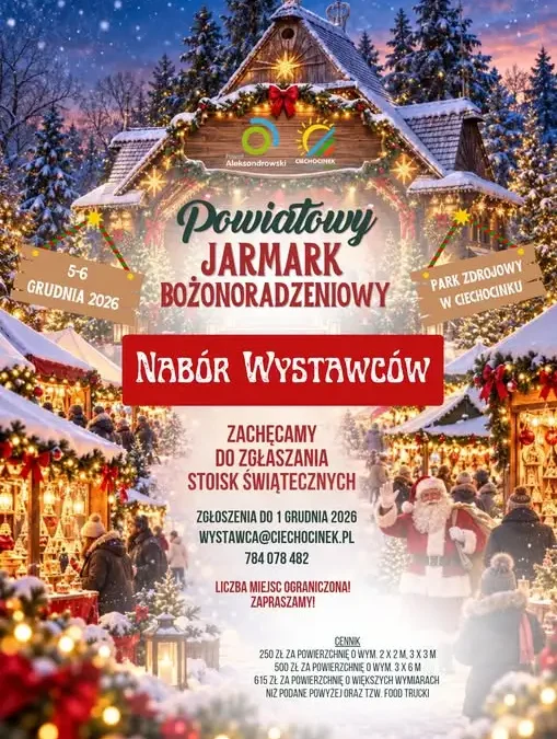 Ciechocinek szuka wystawców na Powiatowy Jarmark Bożonarodzeniowy 2026