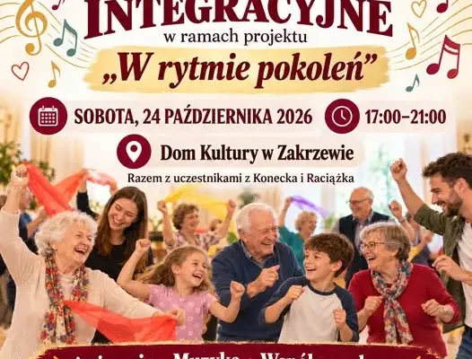 Zakrzewo: bezpłatne warsztaty integracyjne „W rytmie pokoleń” już dziś wieczorem