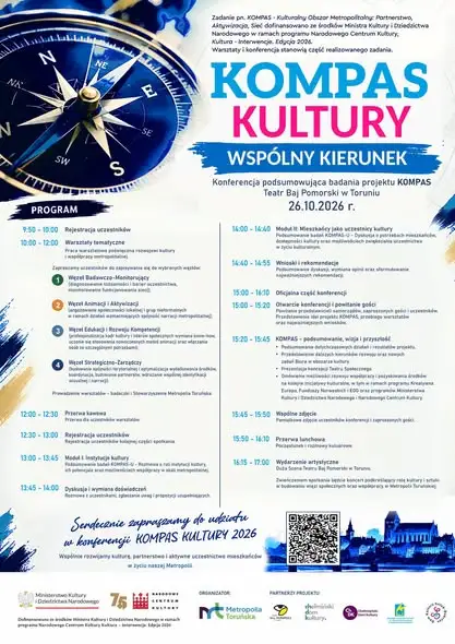 KOMPAS 2026: Toruń gospodarzem konferencji o przyszłości kultury w metropolii