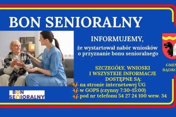 Bon Senioralny w Gminie Bądkowo – wnioski już przyjmowane