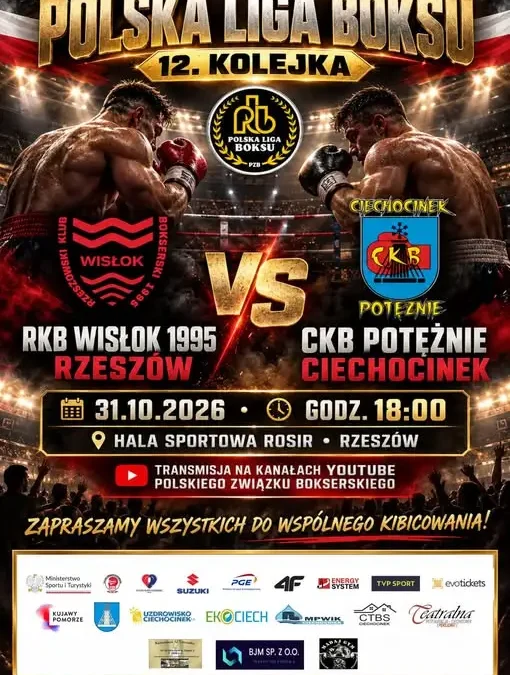 CKB Potężnie Ciechocinek walczy w Rzeszowie. 12. kolejka Polskiej Ligi Boksu